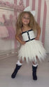 Ivory Coco Emma Dress – Luxe Tweed & Tulle Party Dress for Girls 12M-14